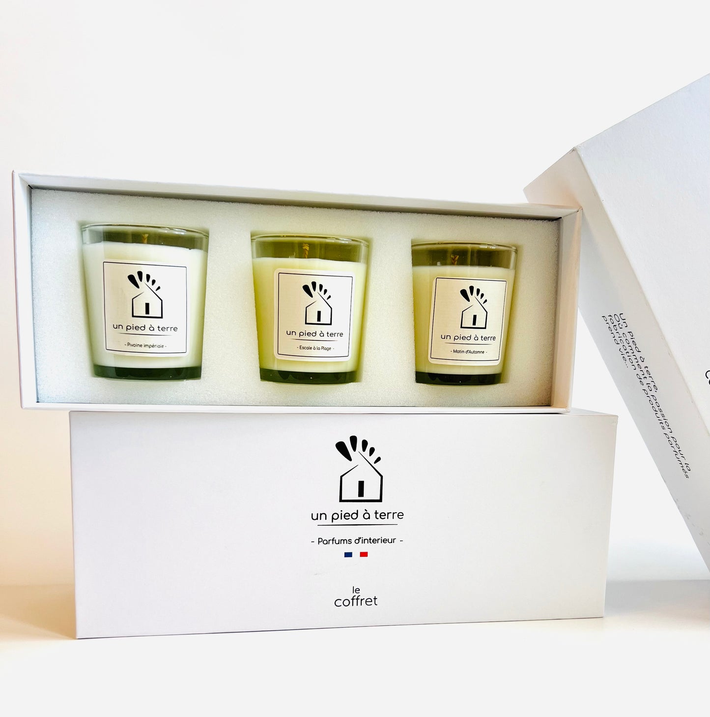 "Le Coffret". 3 bougies votives de la collection "intemporelles"