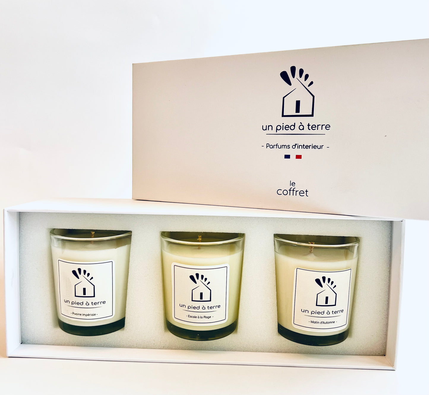 "Le Coffret". 3 bougies votives de la collection "intemporelles"