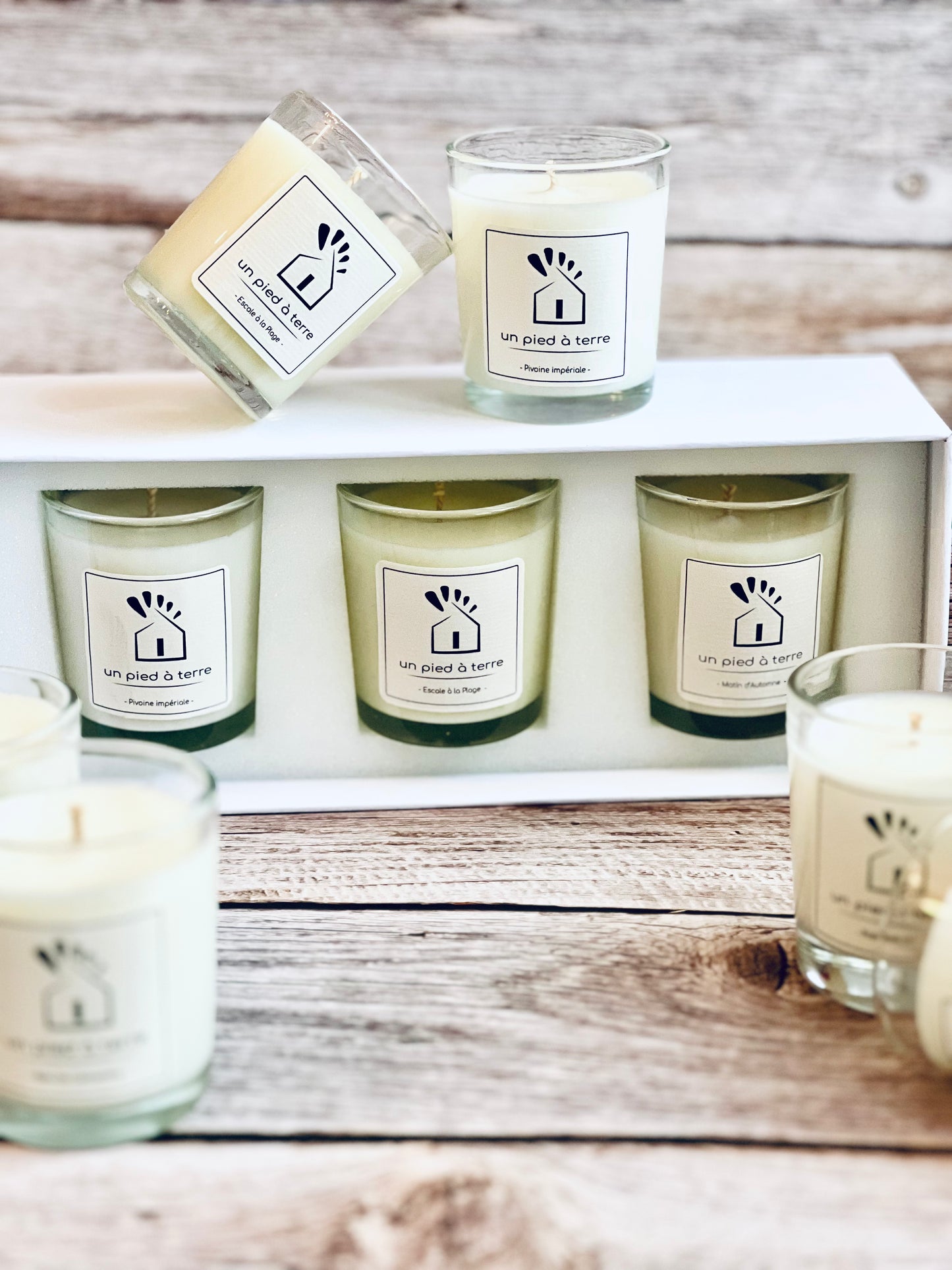 "Le Coffret". 3 bougies votives de la collection "intemporelles"