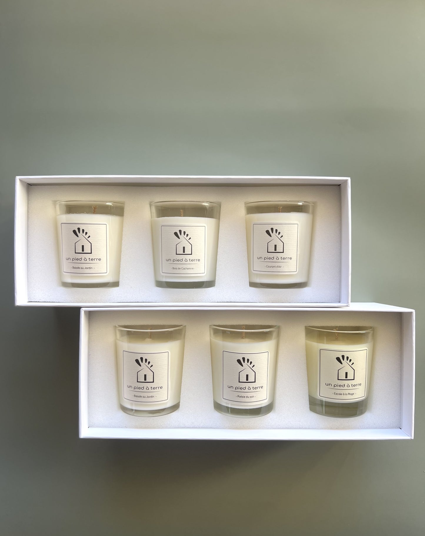 "Le Coffret". 3 bougies votives de la collection "intemporelles"